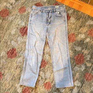 Uniqlo Women's Sky Blue Cropped Jeans